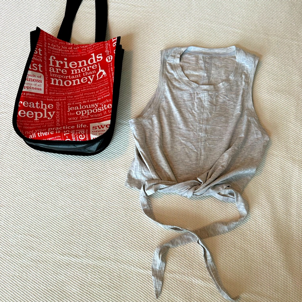 Lululemon crop tie tank - gray